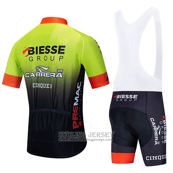 2020 Cycling Jersey Biesse Carrera Green Black Short Sleeve And Bib Short